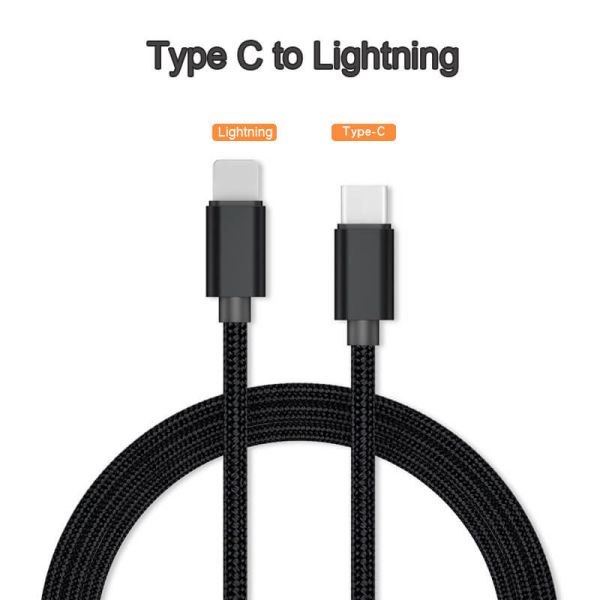 Quality 18W 20W Type C To Lightning Cable Nylon Braided Mobile Data Cable wholesale