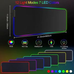 Comfortable Waterproof Gaming Mat with Customizable RGB Lighting and Non-slip