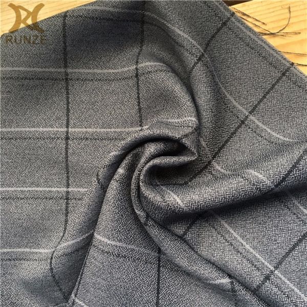 300D Polyester Cationic Big Black Line Checks Fabric for Outdoor Jackets Plaid Style