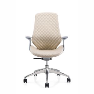 Adjustable Height Swivel Leather Office Chair for 2024 Design Conference Meeting