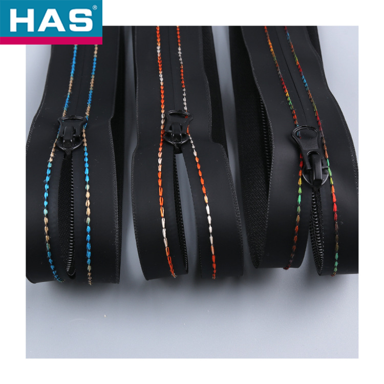#5 Waterproof Zipper with Open-end and Double stripe double color thread zipper