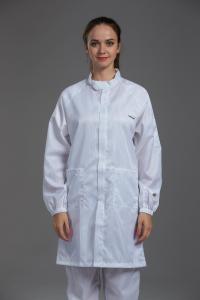 Cheap Anti Static ESD Garment Resuable Class1000 straight open zipper stand collar durable small in SMT Workshop for sale