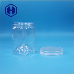 Hexagonal Plastic Candy Cookies Nuts Jar Featuring Screw Lid Design And Wavy