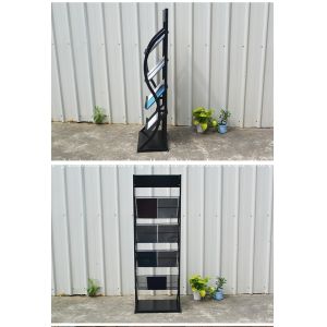 H1500mm L480mm four tires Metal Magazine,newspapers Display Rack For Book Store