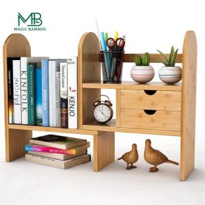 Office Organizer Customized Logo Multifunctional Design Bamboo Wall Counter
