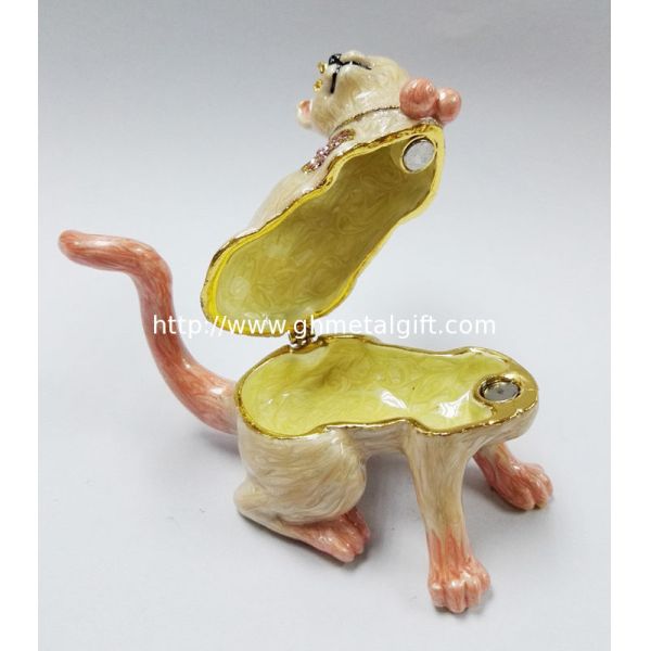 Promotional custom animal cat jewelry box metal trinket boxes cat shaped jewelry boxes