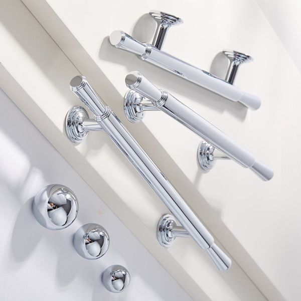 Brass Chorming Silver 192mm T Bar Furniture Handles For Cabinet Drawer