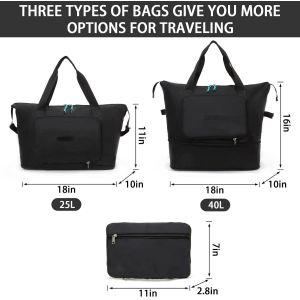 Large Capacity Waterproof Foldable Duffel Travel Bag Lightweight Oxford Fabric