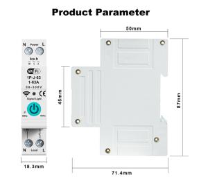 China Tuya WiFi Smart Circuit Breaker Switch Single Phase Metering Over Current Remote Mobile Control Timer multiple functions on sale