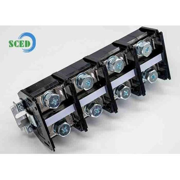 PCB Panel Mount Terminal Block 47.00mm 600V 300A PC Black Screw Terminal