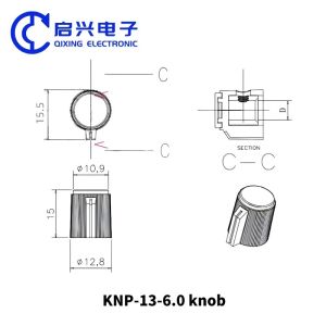 Bakelite Plastic Potentiometer Knob 6mm KNP-20 Rotary Control Knobs