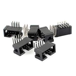 Right Angle Male Box Header Small Electrical Connectors 2.54mm R/A Dual Row 6
