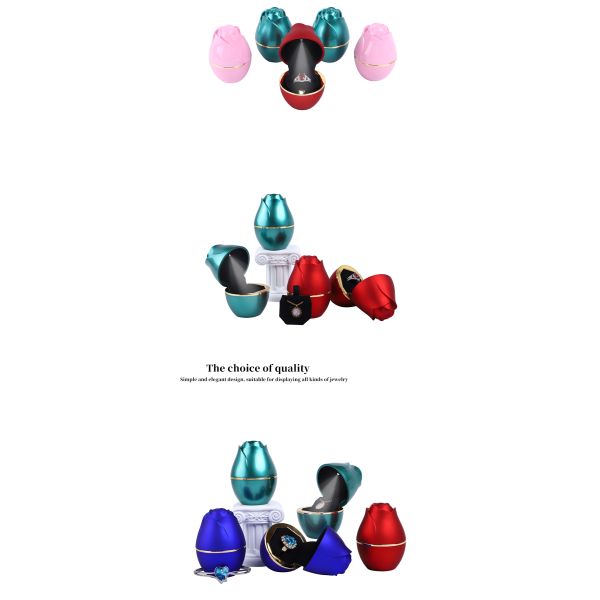 2021 Rose Design LED Light Jewelry Packaging Box for Customized Plastic and Velvet
