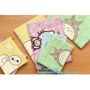 Eco-friendly plastic custom slider zipper PVC stationery bag, k slider zipper
