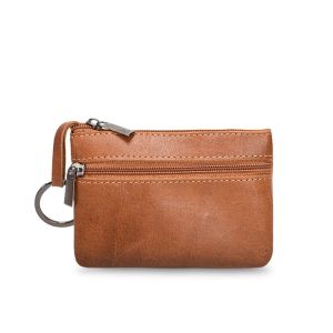 Genuine Leather Mini Multifunctional Coin Purse Retro Zipper Key Short Clutch