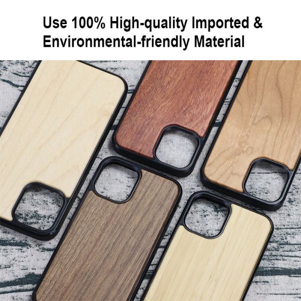 Custom Natural Bamboo Tpu Wooden Phone Case For IPhone