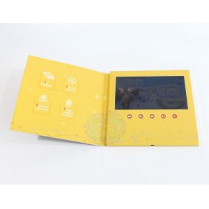 7 Inch Customized Artwork LCD Video Brochure With Soft Cover , A5 Size