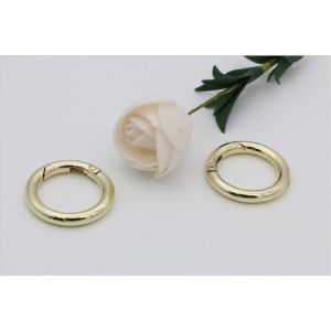 High end handbag accessories 1 inch gold metal spring ring clasps for webbing