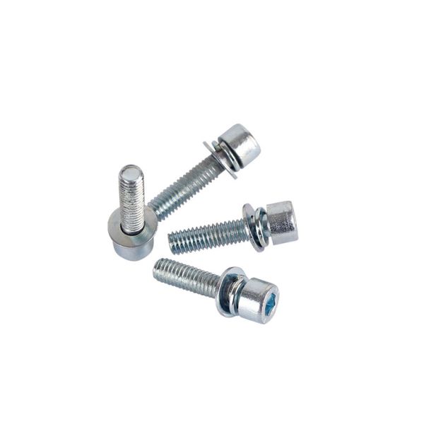 White Zinc Plated Steel Socket Head Cap Sems Screws 3 In 1 Socket Head Cap Assemblies Screws
