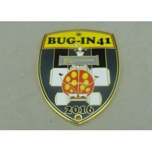 Stamping Hard Enamel Metal Car Badge , Name Badge By Die Struck