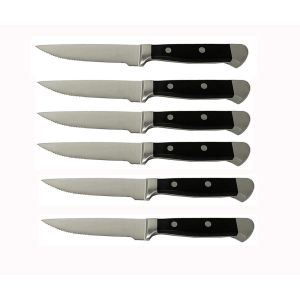 Cheap 4PCS Forged Steak Knives Withe POM Forged Heavy Handle For Kitchenware for sale
