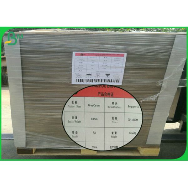 Quality Folder Cover Grey Cardboard Sheets 1mm 2.5mm Thick With High Smoothness wholesale