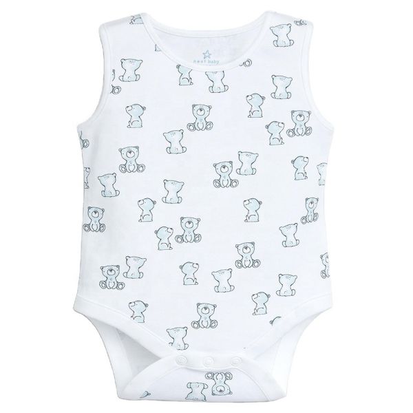 Unisex 100% Cotton Custom Printing Solid Color Sleeveless Baby Summer Rompers