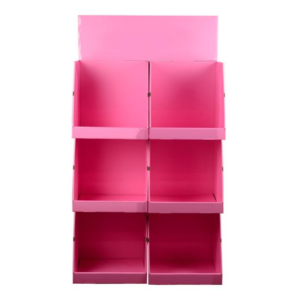Quality Pink KT Recyclable Wine Cardboard Display Stands Varnishing Coating wholesale