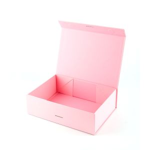 China CMYK Custom Logo Gift Packaging Folding Boxes Pink Luxury Foldable Magnetic Gift Box With Ribbon on sale