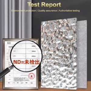 Waterproof Decorative Wall Panels Water Wave Pattern Bamboo Charcoal Wood Veneer