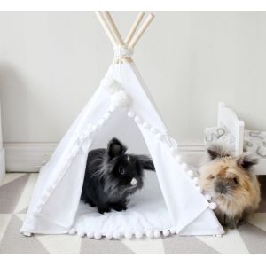 Natural Cotton Rabbit Bunny House Diy Bunny Teepee With Pom Pom Pad