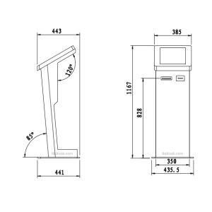 Free Standing Kiosk Self Service 250cd/m2 Brightness With / Without Cash Payment