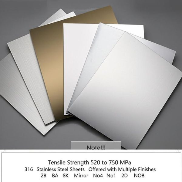 Quality Tensile Strength 520 to 750 MPa 316 Stainless Steel Sheets Offered with Multiple Finishes 2B BA 8K Mirror No4 No1 2D NO8 wholesale