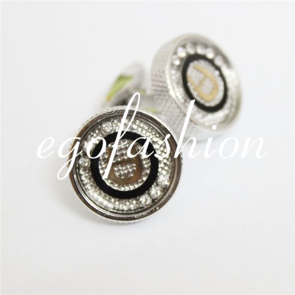AG02 Aigner Copy Cuff Links for Man Wedding Gift Crystal Silver Branding Cufflinks Buttons