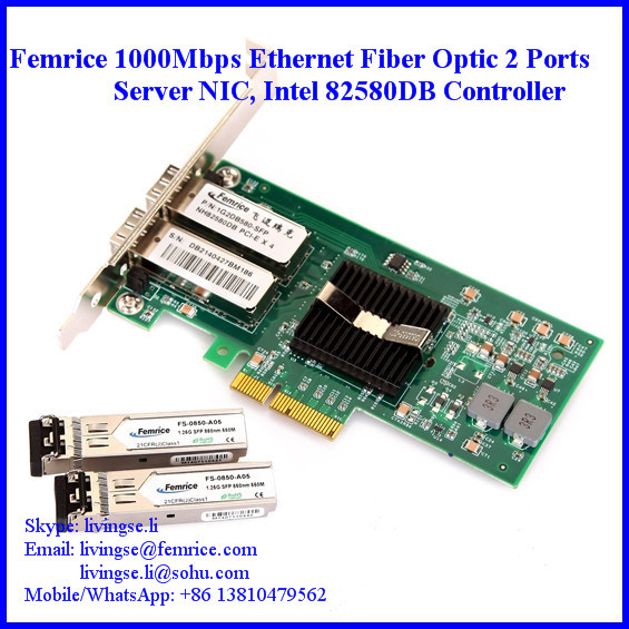 Quality 1 Gbps Dual Port Fiber Optical Gigabit Ethernet Workstation Application Network Adapter 1G2DB580-SFP wholesale