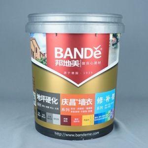 20 Liter Gray Plastic Paint Bucket With Pour Spout And Lid