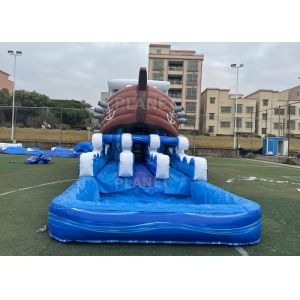 China PirateShip Theme CMYK Inflatable Water Slide With Pool on sale
