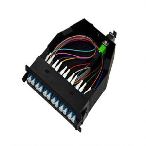 Double Rail Design MTP Patch Panel , 12 24 Core MPO Cassette Patch Panel