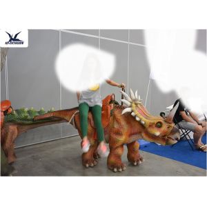Custom Kiddie Rideable Dinosaur Toy Abdominal Breathing / Eyes Blink / Walking