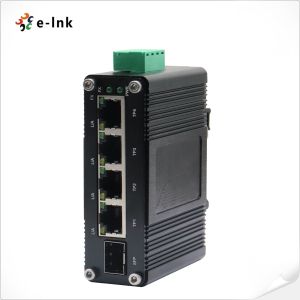 Mini Industrial 4-Port 10/100/1000T + 1-Port 100/1000X SFP Gigabit Ethernet Switch