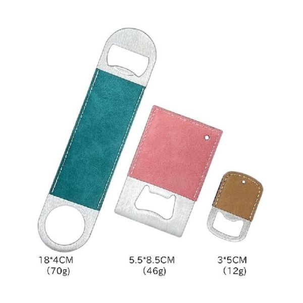 Sublimation Leather Bottle Opener Blank Double Sided Print Logo PU Leather Sublimation Bottle Opener