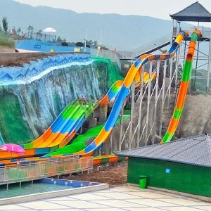 Multicolored Adult Speed Water Slides Water Play Equipment Customizable