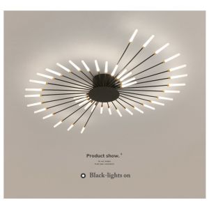 Nordic fireworks ceiling lamp bedroom living room LED black ceiling lights