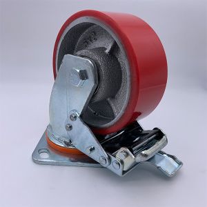 5 Inch PU Tread with Dual Locking Heavy Duty Caster