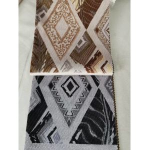 Floral Print Luxury Sofa Fabric Breathable With Stripe Style