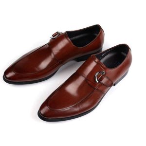 China Black / Brown Burnished Leather Shoes , Leather Monk Strap Dress Shoes on sale