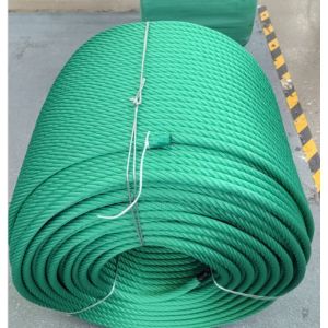 High Grade Blue Color 6x8 FC Polyester Combination Wire Rope With UV Resitance