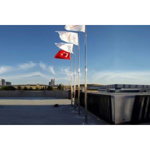 School Segmented Telescoping Flag Pole , Detachable Retractable Flag Pole