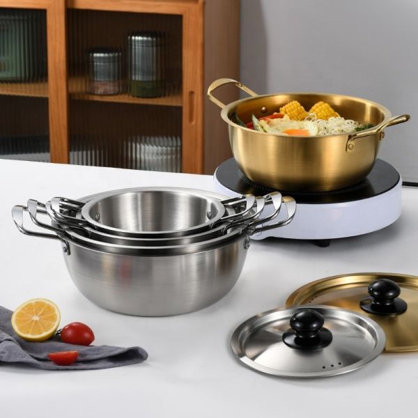 Quality Kitchen Gold Instant Noodle Pot Home Use Stainless Steel Material wholesale