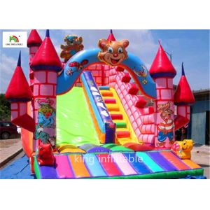 Cheap 5m Cartoon Inflatable Bouncy Castle With Silk Printing Fire - Retardant for sale